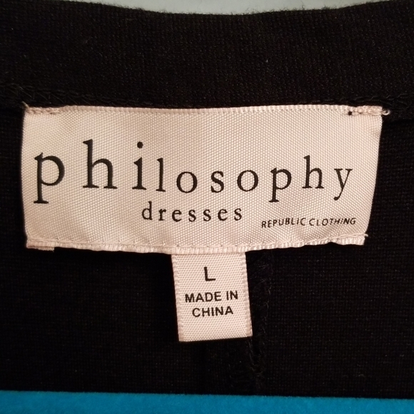 Philosophy Black Sleeveless Dress in Size Large - Picture 2 of 8